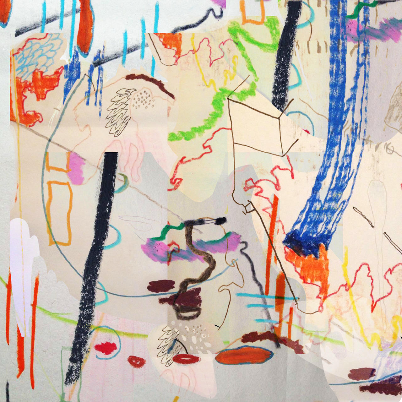 a self-sampled collage of abstract drawing and line art. by milo reinhardt, cat lamoureux, and charlotte forbes.